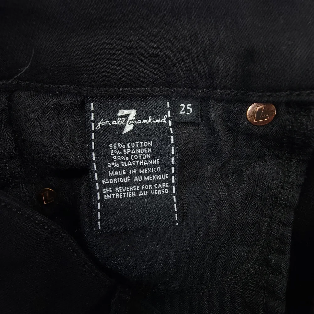 7 For All Mankind Womens Gwenevere Ankle Skinny Jeans Raw Hem Black Size 25 - Picture 10 of 10